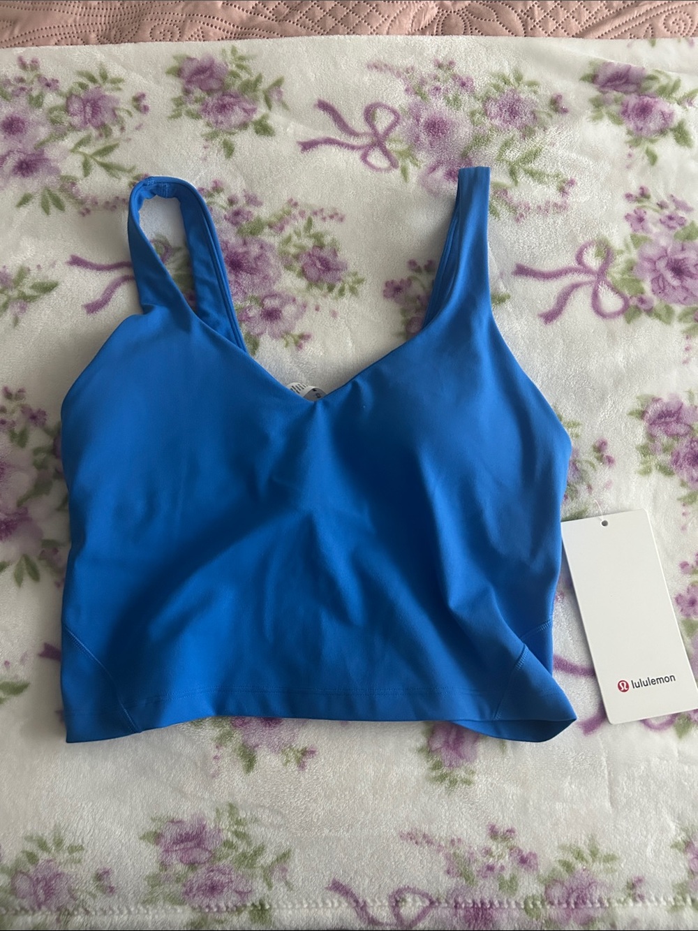 lululemon athletica Bright Blue V-Neck Longline Sports Bra